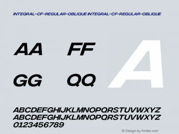 integral-cf-regular-oblique integral-cf-regular-oblique Version 1.000;PS 001.000;hotconv 1.0.88;makeotf.lib2.5.64775图片样张