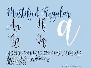 Mystified Regular Version 1.000 Font Sample