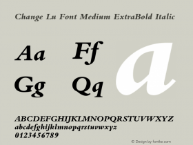 Change Lu Font Medium ExtraBold Italic Version 3.00 March 28, 2017 Font Sample