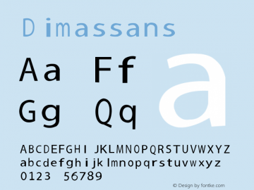 Dimas sans Unknown Font Sample