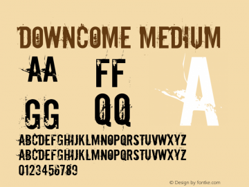 Downcome Medium Version 001.000 Font Sample