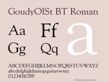 GoudyOlSt BT Roman Version 1.01 emb4-OT图片样张