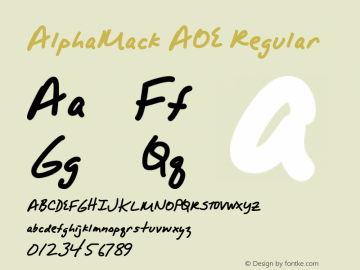 AlphaMack AOE Regular Version 001.000 Font Sample