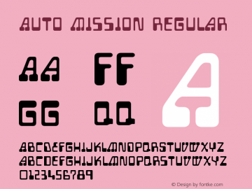 Auto Mission Regular Version 1.000 Font Sample