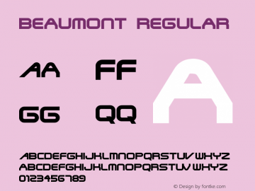 Beaumont Regular Unknown Font Sample