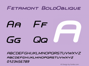 Fetamont BoldOblique Version 001.001图片样张