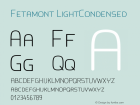 Fetamont LightCondensed Version 001.001 Font Sample