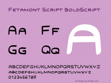 Fetamont Script BoldScript Version 001.001图片样张