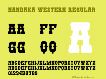 Nandaka Western Regular Ver.1 Gomarice Font  2017/04/08图片样张