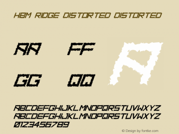 HBM Ridge Distorted Distorted Version 1.00 April 7, 2017, initial release Font Sample