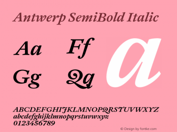 Antwerp SemiBold Italic Version 1.000图片样张