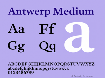 Antwerp Medium Version 1.000 Font Sample