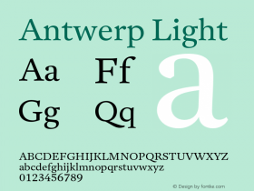 Antwerp Light Version 1.000 Font Sample