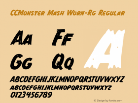 CCMonster Mash Worn-Rg Regular Version 2.00 Font Sample