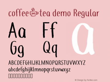 coffee+tea demo Regular Version 1.000 Font Sample