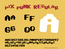 pix punk Regular Version 1.00 March 13, 2017, initial release Font Sample