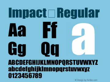 Impact Regular Version 5.00 Font Sample