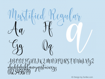 Mystified Regular Version 1.000 Font Sample