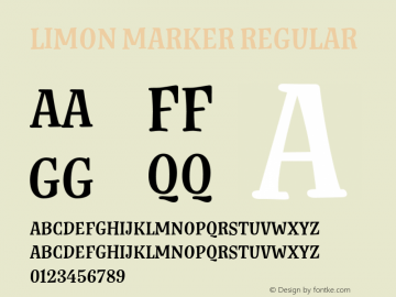 Limon Marker Regular Version 1.000;PS 001.000;hotconv 1.0.88;makeotf.lib2.5.64775图片样张