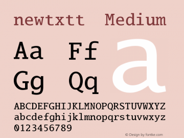 newtxtt Medium Version 3.0 Font Sample