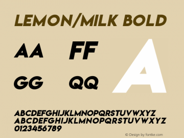 Lemon/Milk Bold Version 3.0 Font Sample