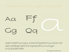 FondueW00-Light Regular Version 1.20 Font Sample