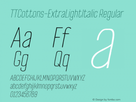 TTCottons-ExtraLightItalic Regular Version 1.000;com.myfonts.easy.type-type.tt-cottons.extra-light-italic.wfkit2.version.4y1F Font Sample
