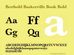 Berthold Baskerville Book Bold Version 001.000 Font Sample