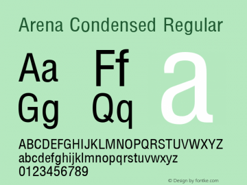 Arena Condensed Regular Print Artist: Sierra On-Line, Inc.图片样张