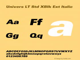 Univers LT Std XBlk Ext Italic OTF 1.029;PS 001.001;Core 1.0.33;makeotf.lib1.4.1585图片样张