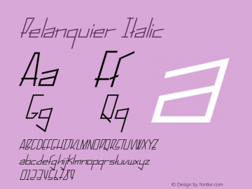 Pelanquier Italic Version 1.00 April 12, 2017, initial release图片样张