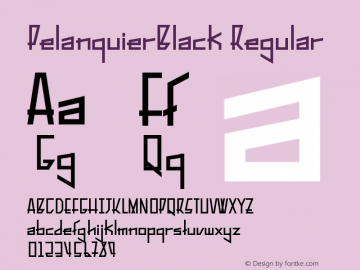 PelanquierBlack Regular Version 1.00 April 12, 2017, initial release Font Sample