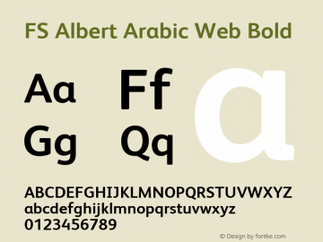 FS Albert Arabic Web Bold Version 1.000; ttfautohint (v1.1) -l 8 -r 120 -G 120 -x 0 -D latn -f none -w G -W Font Sample