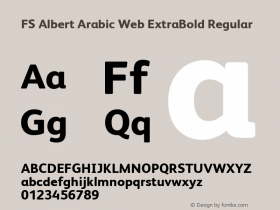 FS Albert Arabic Web ExtraBold Regular Version 1.000; ttfautohint (v1.1) -l 8 -r 120 -G 120 -x 0 -D latn -f none -w G -W Font Sample