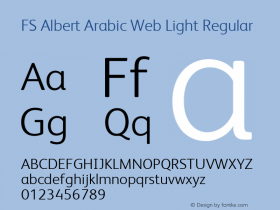 FS Albert Arabic Web Light Regular Version 1.000; ttfautohint (v1.1) -l 8 -r 120 -G 120 -x 0 -D latn -f none -w G -W图片样张
