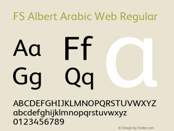 FS Albert Arabic Web Regular Version 1.000; ttfautohint (v1.1) -l 8 -r 120 -G 120 -x 0 -D latn -f none -w G -W图片样张