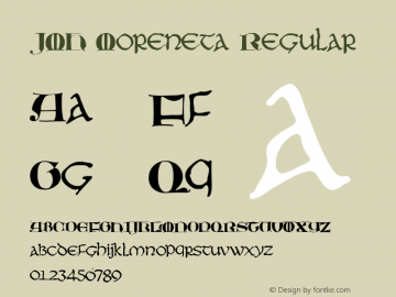 JMH Moreneta Regular Version 1.000 Font Sample