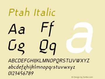 Ptah Italic Version 1.1图片样张
