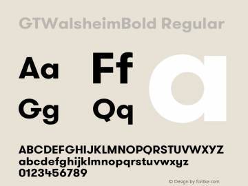 GTWalsheimBold Regular Version 1.001图片样张