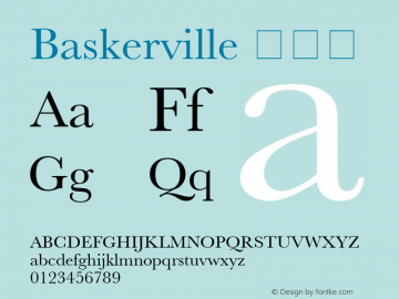 Baskerville 常规体 6.0d2e1图片样张