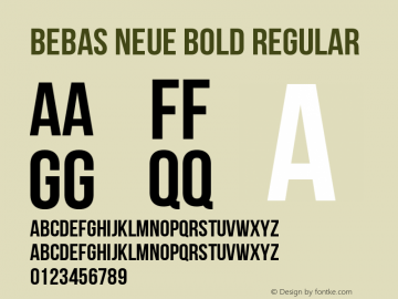 Bebas Neue Bold Regular Version 1.300 Font Sample