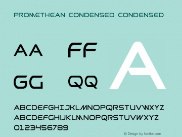 Promethean Condensed Condensed Version 2.0; 2017 Font Sample