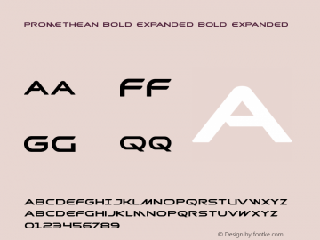Promethean Bold Expanded Bold Expanded Version 2.0; 2017 Font Sample