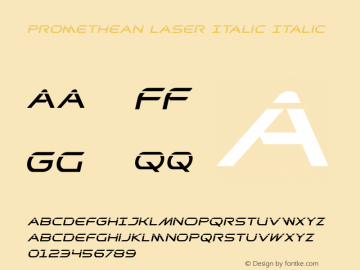 Promethean Laser Italic Italic Version 2.0; 2017图片样张