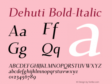 Dehuti Bold-Italic Version 1.2 图片样张