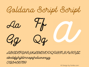 Goldana Script Script Version 001.000 Font Sample