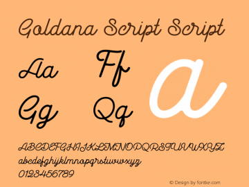 Goldana Script Script 001.000 Font Sample