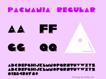 Pacmania Regular Version 3.10 - August 4, 2013 Font Sample