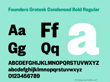 Founders Grotesk Condensed Bold Regular Version 1.001;PS 001.001;hotconv 1.0.88;makeotf.lib2.5.64775图片样张