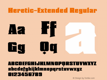 Heretic-Extended Regular Version 1.000;com.myfonts.easy.device.heretic.extended.wfkit2.version.42zw图片样张